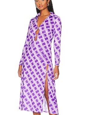 Nevaeh Midi Dress in Gianni Check Purple
SONG OF STYLE